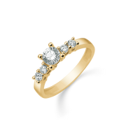 14 kt. gold Ring Alliance-Solitaire with synthetic zirconia (585)